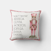 カスタムピンクウォーターカラーナツクラッカーファミリー名 クッション (正面)