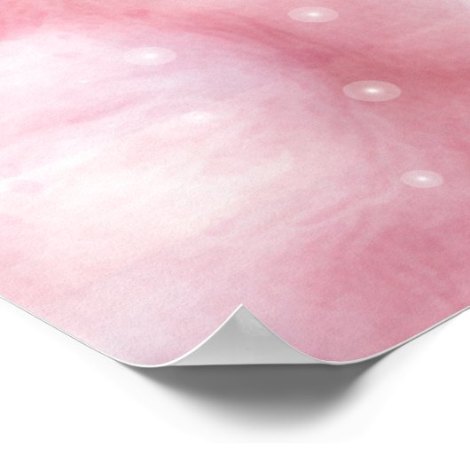 カスタムピンクウォーターカラーローラブレード誕生日 ポスター (角)