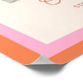 カスタムピンクオレンジ写真卒業ウェルカムサイン ポスター (角)