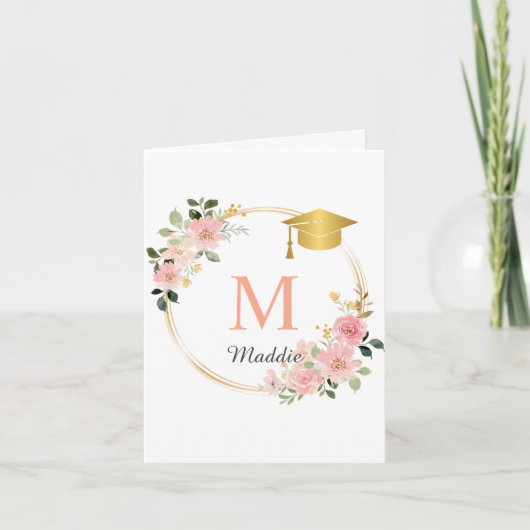 カスタムピンクガールズ卒業パーティー サンキューカード (正面)