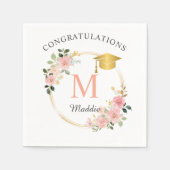 カスタムピンクガールズ卒業パーティー スタンダードカクテルナプキン (正面)