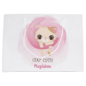 カスタムピンクキッテン ラージペーパーバッグ (正面)