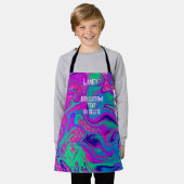 カスタムピンククールグルービーガール誕生日スライムパーティー エプロン (着用した状態)