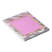 カスタムピンクグレーホワイト大理石と金ゴールドメモ帳 ノートパッド (アングル)