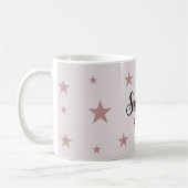 カスタムピンクスターパーソナライズされたマグカップ – お名前 コーヒーマグカップ (左)