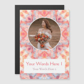 カスタムピンクスタ結婚ーの磁石サンキューカード マグネット招待状 (正面/裏面)