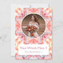 カスタムピンクスタ結婚ーの磁石サンキューカード