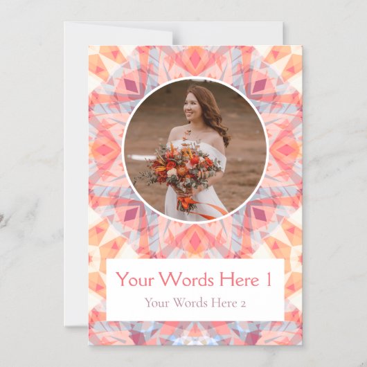 カスタムピンクスタ結婚ーの磁石サンキューカード マグネット招待状 (正面)