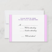 カスタムピンクストライプRSVPカード 招待状 (裏面)