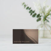 カスタムピンクダークブラウンエレガントプロフェッショナル 名刺 (スタンド正面)