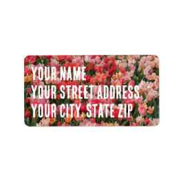 カスタムピンクチューリップフラワーガーデン ラベル