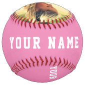 カスタムピンクチームのプレイヤー名写真 ソフトボール (裏面)