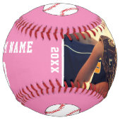 カスタムピンクチームのプレイヤー名写真 ソフトボール (正面)