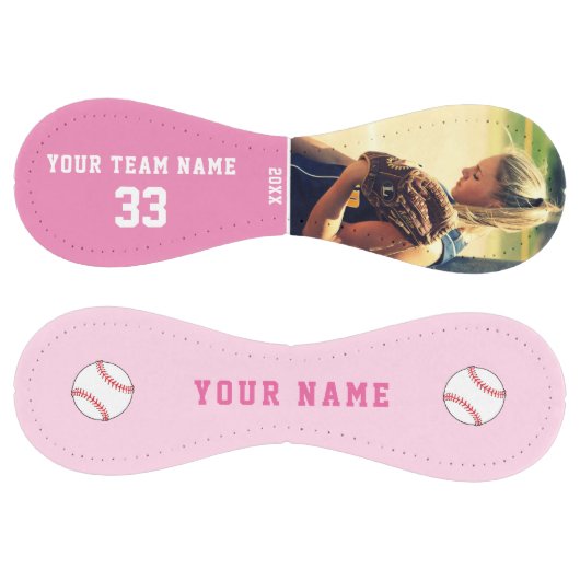 カスタムピンクチームのプレイヤー名写真 ソフトボール (パネル)