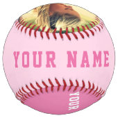 カスタムピンクチームのプレイヤー名写真 ソフトボール (裏面)