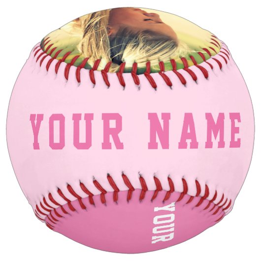 カスタムピンクチームのプレイヤー名写真 ソフトボール (裏面)
