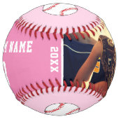 カスタムピンクチームのプレイヤー名写真 ソフトボール (正面)