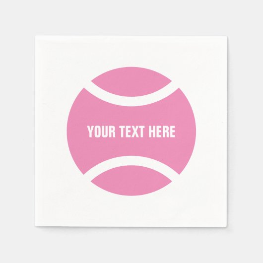 カスタムピンクテニスボール誕生日パーティーのナプキン スタンダードカクテルナプキン (正面)