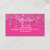 カスタムピンクドリップグリッター名刺 名刺 (裏面)