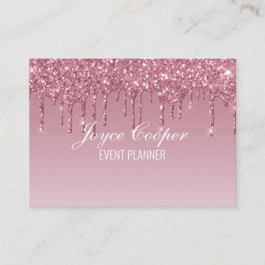 カスタムピンクドリップグリッター 名刺 (正面)