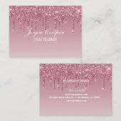 カスタムピンクドリップグリッター 名刺 (正面/裏面)