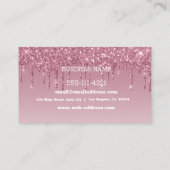 カスタムピンクドリップグリッター 名刺 (裏面)