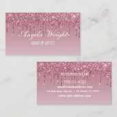 カスタムピンクドリップグリッター 名刺 (正面/裏面)