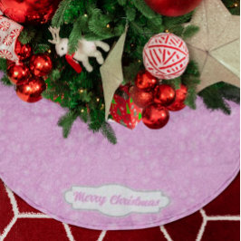 カスタムピンクドールクリスマススススそり模様 ブラッシュドポリエステルツリースカート