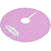 カスタムピンクドールクリスマススススそり模様 ブラッシュドポリエステルツリースカート (アングル)