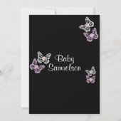 カスタムピンクバタフライベビーシャワー招待状カード 招待状 (裏面)