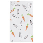 カスタムピンクバニーのウサギとニンジン柄バスケット スモールペーパーバッグ (裏面)