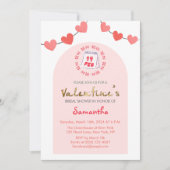 カスタムピンクバレンタインデーブライダルシャワーパーティー 招待状 (正面)