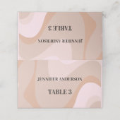 カスタムピンクパステルレトロウェーブズ結婚座席表 プレイスカード (外部開封)