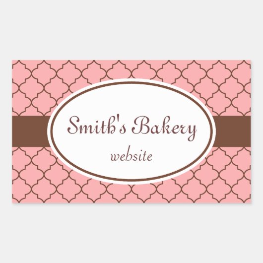 カスタムピンクパターンシール 長方形シール (正面)