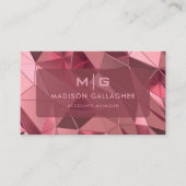 カスタムピンクパープルダイヤモンド抽象芸術プロフェッショナル 名刺 (正面)