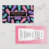 カスタムピンクパープルティール（緑がかった色）タンブラー水彩工芸品 名刺 (正面/裏面)