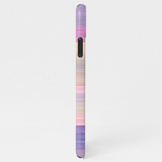カスタムピンクパープル水の色のストライプアートパターン iPhoneケース (右側)