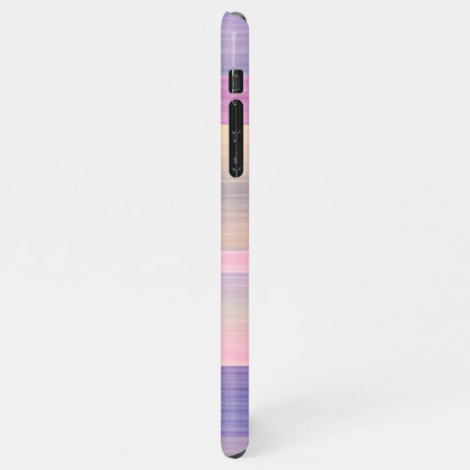 カスタムピンクパープル水の色のストライプアートパターン iPhoneケース (左側)