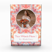 カスタムピンクパープル結婚スターの結婚祝い フォトブロック (正面)