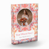 カスタムピンクパープル結婚スターの結婚祝い フォトブロック (左)