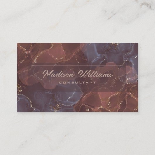 カスタムピンクパープル金ゴールドグリッタープロフェッショナル 名刺 (正面)