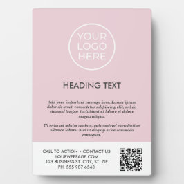 カスタムピンクビジネスロゴ表のトップサイン フォトプラーク