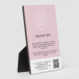 カスタムピンクビジネスロゴ表のトップサイン フォトプラーク