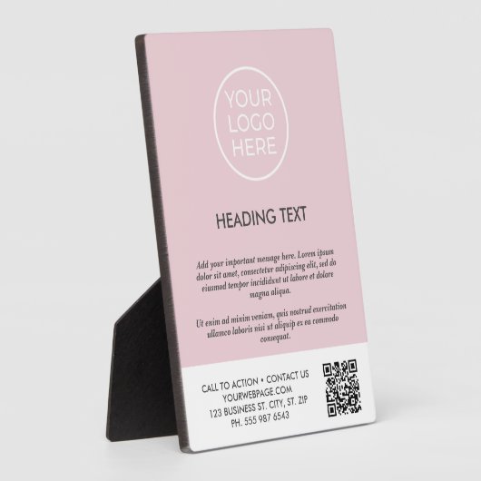 カスタムピンクビジネスロゴ表のトップサイン フォトプラーク (側面)