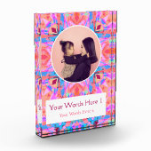 カスタムピンクピーチスターハッピーバースデーレディーズギフト フォトブロック (左)