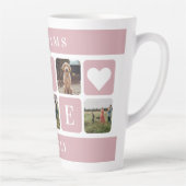 カスタムピンクファミリーフォトラブラテマグカップ カフェラテマグ (右)