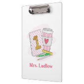 カスタムピンクファーストグレード先生学校 クリップボード (左)