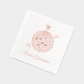 カスタムピンクフォイルディスコボールキンセアニラナプキンス 箔ナプキン (左)