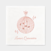 カスタムピンクフォイルディスコボールキンセアニラナプキンス 箔ナプキン (正面)