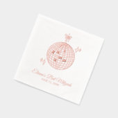 カスタムピンクフォイルディスコボールバルミツワーナプキンズ 箔ナプキン (左)